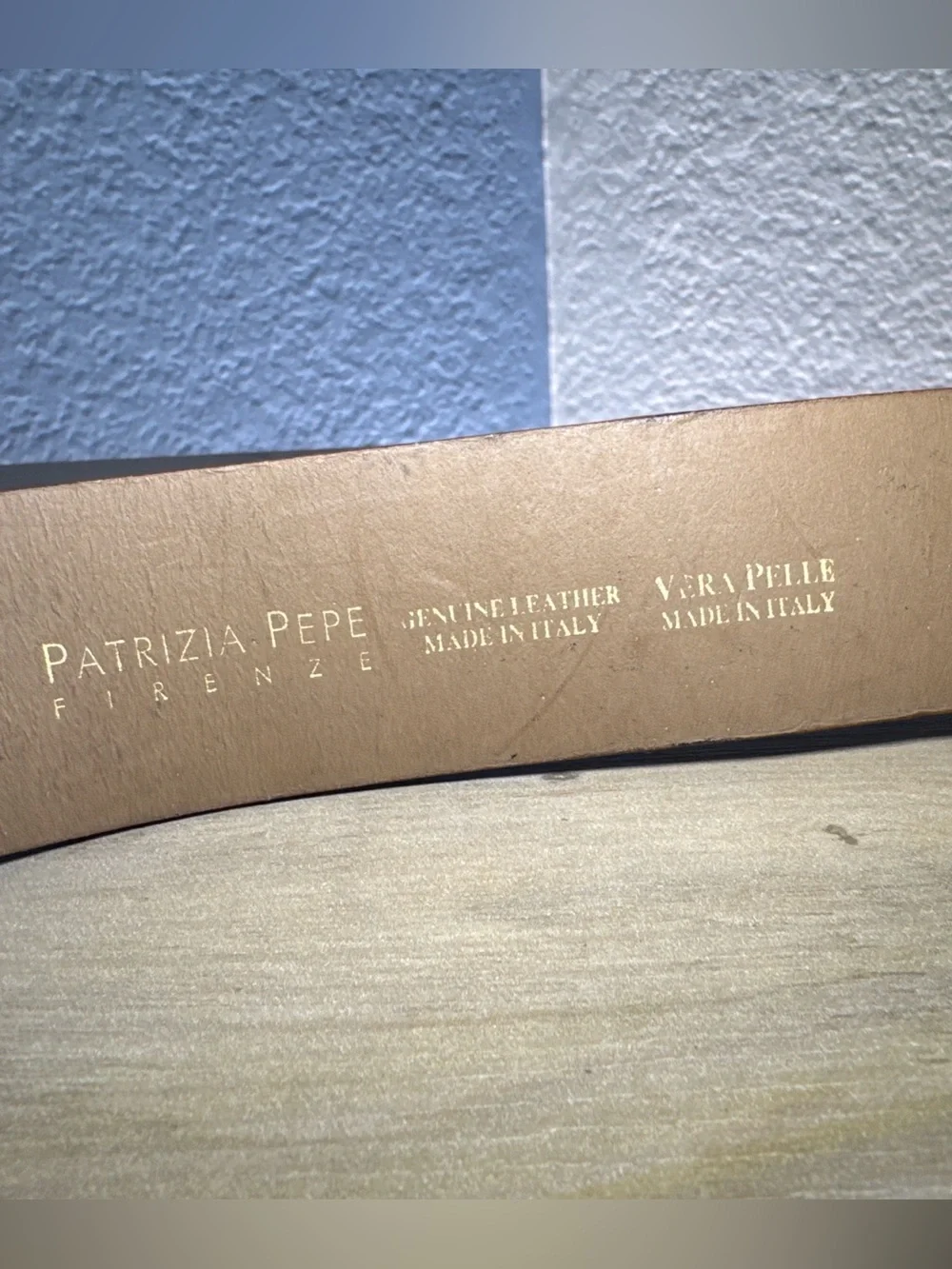 Patrizia Pepe Italy Genuine Leather Jewel Buckle Belt Brown